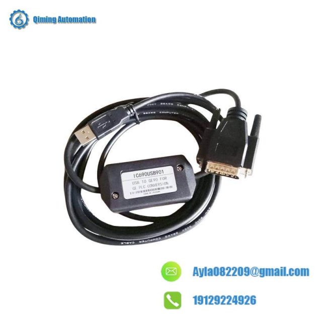 GE IC690USB901 PLC Programming Cable, High-Speed USB Interface for Industrial Automation